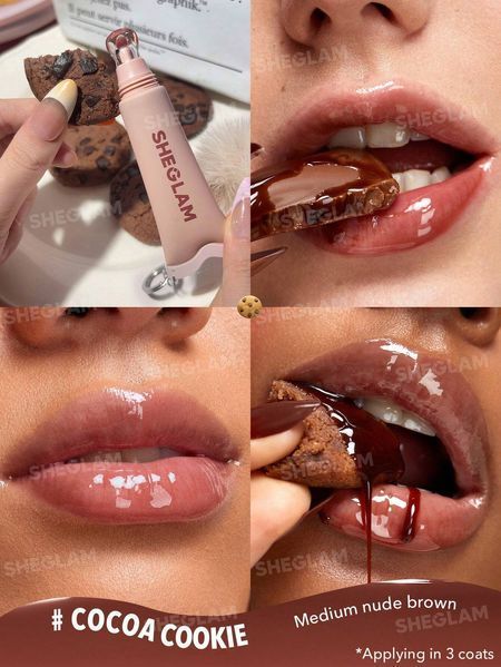 Зволожуючий блиск для губ Crystal Glaze відтінку Cocoa Cookie з помпоном 10065 фото