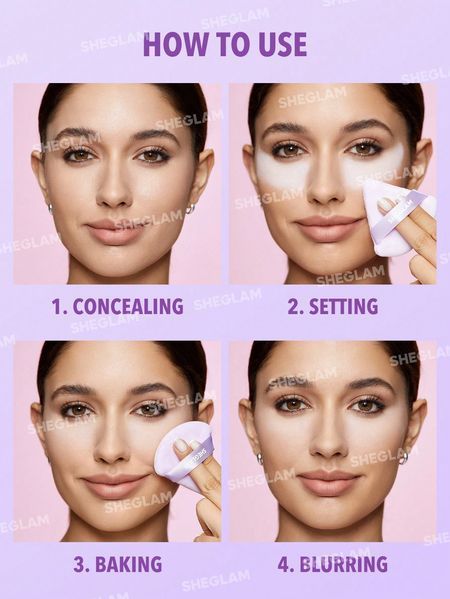 Мʼякі фіолетові пухові спонжі для макіяжу Insta-Ready Powder Puff 10121 фото