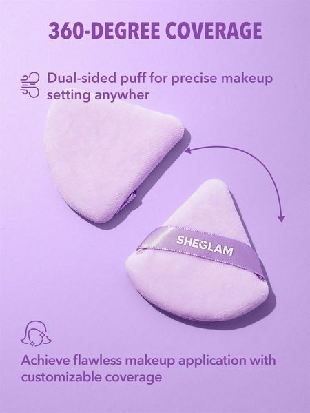 Мʼякі фіолетові пухові спонжі для макіяжу Insta-Ready Powder Puff 10121 фото