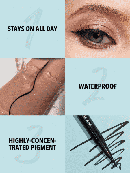 Чорна водостійка підводка-лайнер для очей Pro Precision Waterproof-Black 10025 фото