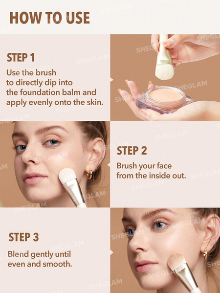 Пензлик для макіяжу (база, тон, основа маска) Foundation Balm Brush 10284 фото